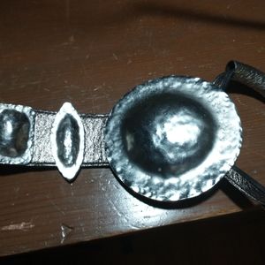 Woman's metallic leather handmade belt